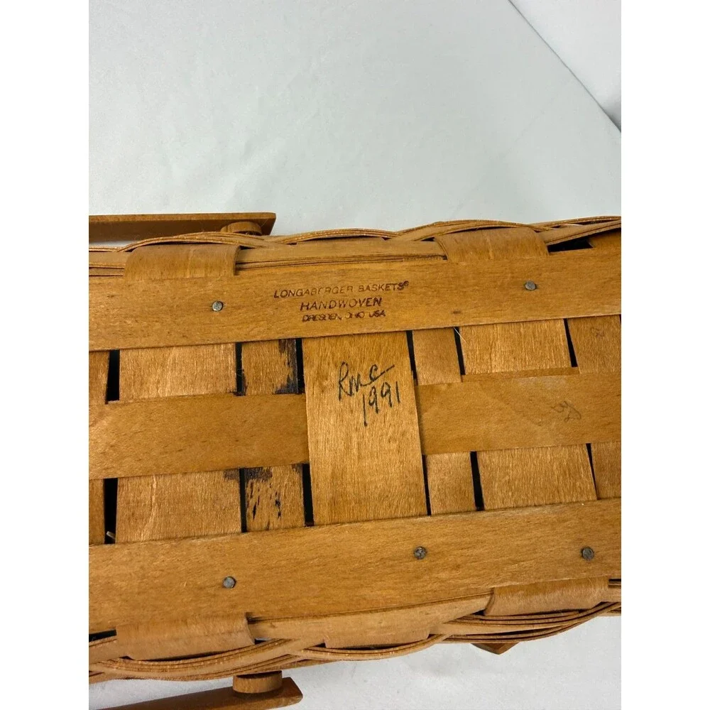 1991 Longaberger Yuletide Traditions Basket w/Red Trim 13